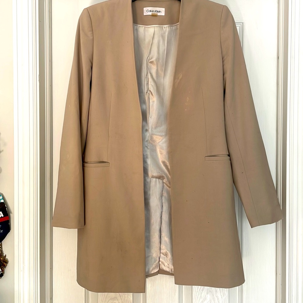 Calvin Klein beige long blazer